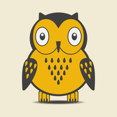 Owl illustration on light background. Vector illustration.