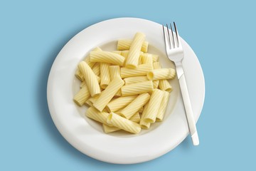 Toritiglioni on a plate with a fork