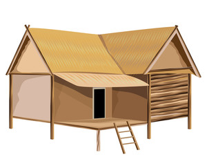 roof straw hut vector design