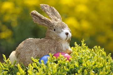 Easter Bunny, figure with brightly coloured eggs