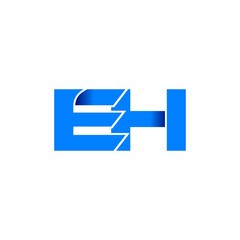 eh logo initial logo vector modern blue fold style