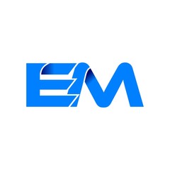 em logo initial logo vector modern blue fold style