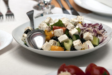 Marinated vegetables in a dish on a table