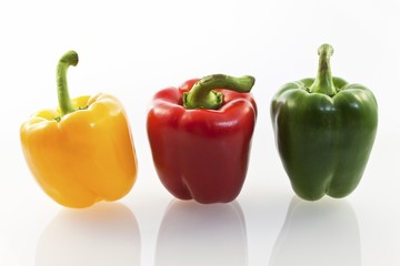 Peppers, yellow, red, green