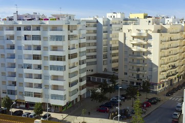 High-rise development with condominiums and apartments, many vacant due to the economic crisis,...