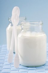 Yoghurt in glass jars