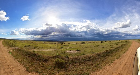 Thunderstorm brewing over the Masai Mara National Reserve, Kenya, East Africa, Africa, PublicGround, Africa