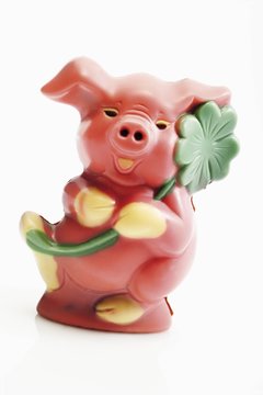 Lucky pig made of marzipan