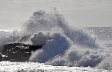 Breaking waves, Puerto de la Pena, Aiuy, Fuerteventura, Canary Islands, Spain, Europe