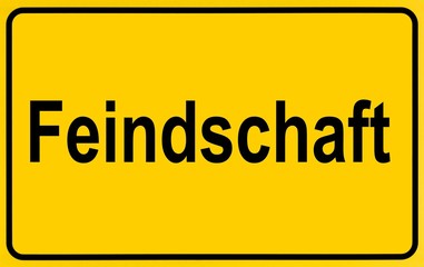 Sign city limits, symbolic image for the beginning of hostility