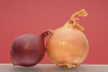 Common onion and red onion