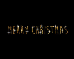 Colorful gradient isolated hand writing word Merry Christmas