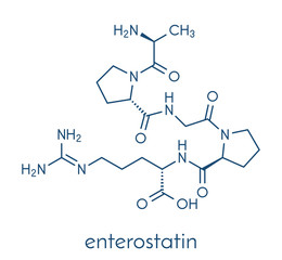 Enterostatin signaling peptide molecule. Reduces food and fat intake. Skeletal formula.