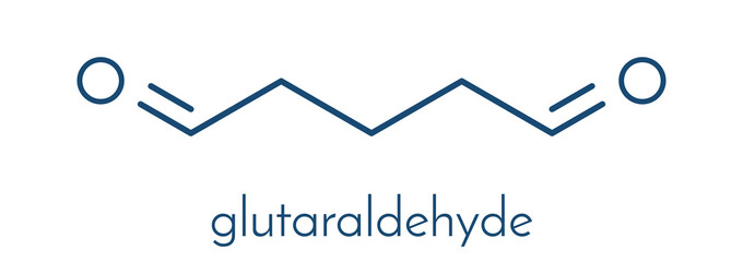 Glutaraldehyde (glutaral) disinfectant molecule. Used in disinfection of medical devices and surgical instruments. Skeletal formula.