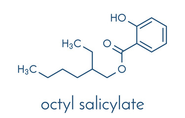 Octyl salicylate (octisalate) sunscreen molecule (UV filter). Skeletal formula.