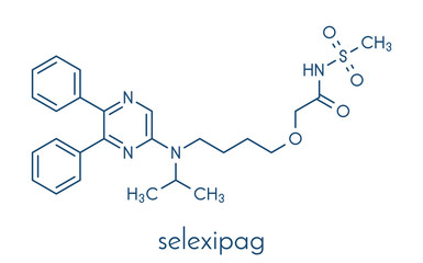 Fototapeta premium Selexipag pulmonary arterial hypertension drug molecule. Skeletal formula.