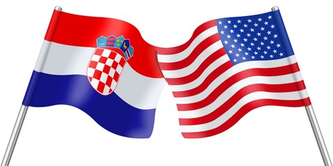 Flags. USA and Croatia