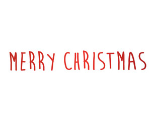 Gradient red isolated hand writing word Merry Christmas