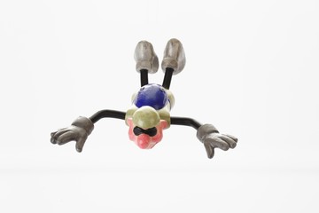 Cartoon character, basejumper in a nosedive, freefall