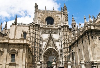 Naklejka premium The Cathedral of Santa Maria de la Sede in Seville, Spain, Europe