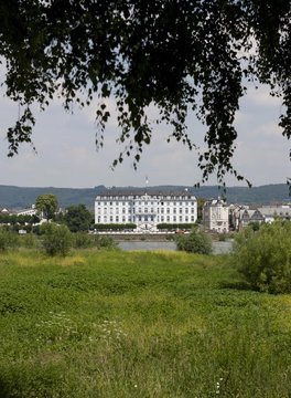 Schloss Engers, office of the state music foundation Villa Musica, Engers district, Neuwied, Rhineland-Palatinate, Germany, Europe