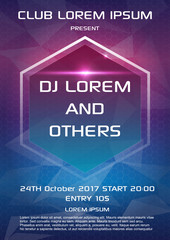 Vector party flyer, corporate business, annual report, brochure design and cover presentation in blue and violet color.