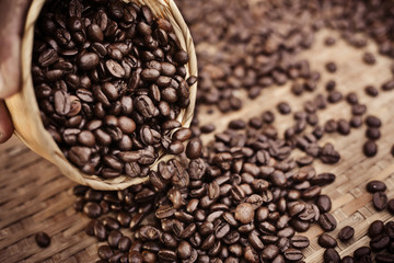 roasted coffee beans, can be used as a background.