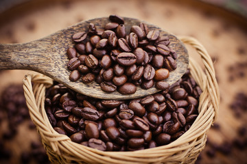 roasted coffee beans, can be used as a background.