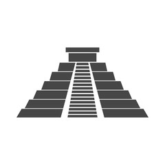 El Castillo pyramid in Chichen Itza flat icon