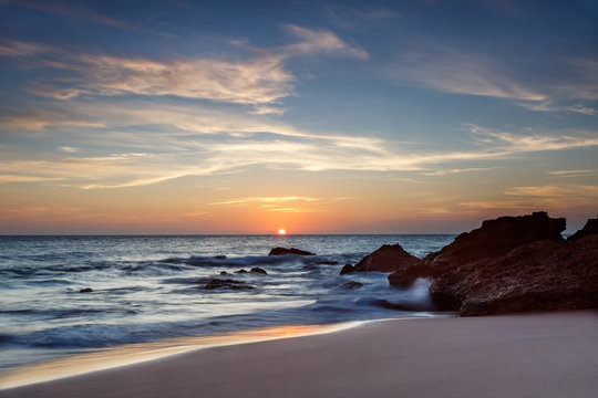 Sonnenuntergang am Strand der Costa de la Luz