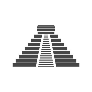 recommend clip art: El Castillo pyramid in Chichen Itza flat icon