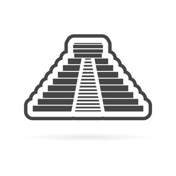 recommend clip art: El Castillo pyramid in Chichen Itza flat icon