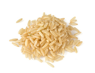 brown rice isolated on white