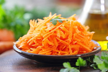 Salad with carrot and greens