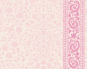 wedding card design, paisley floral pattern , India