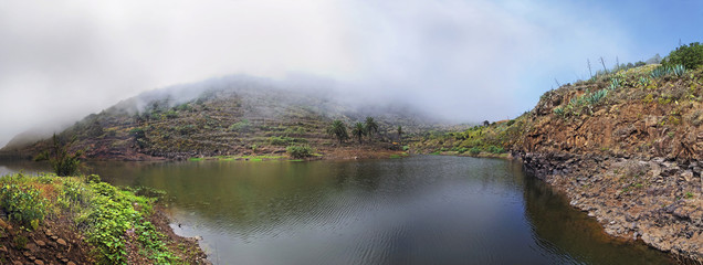 Naklejka na ściany i meble Embalse de Agulo reservoir, Agulo, La Gomera, Canary Islands, Spain, Europe