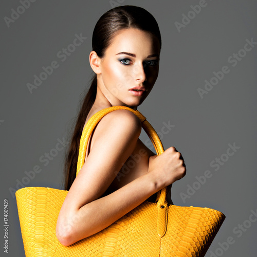 Beautiful Naked Woman Holds Fashion Handbag Stock Photo And Royalty Free Images On Fotolia Com