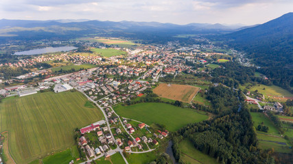 Fototapeta na wymiar Aerial view of a town.