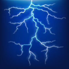 Obraz premium Lighting and Thunder on blue sky