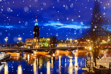 Obraz na płótnie Canvas night in Stockholm, Sweden