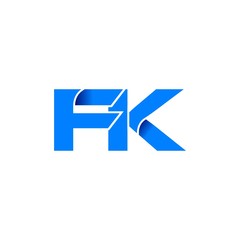 fk logo initial logo vector modern blue fold style