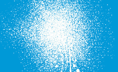White color splash on blue background