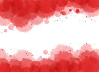 Background template with watercolor in red