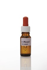Bach flowers, drops in a stock bottle with a glass pipette, Mustard