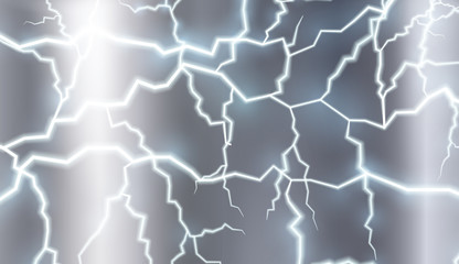Background design with thunders in gray sky
