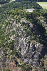 Lorelei rock on the Rhine river, the Loreley, Rhineland-Palatinate, Germany, Europe