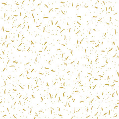 Modern stylish confetti texture in gold. Seamless vector pattern