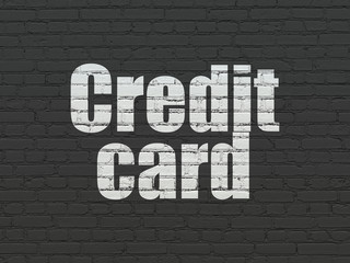 Currency concept: Credit Card on wall background