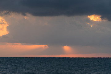 Obraz premium sea landscape with dramatic sea sunset over the Black sea