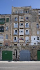 Characteristic house facade on Marsamxett Street, Valletta, Malta, Europe